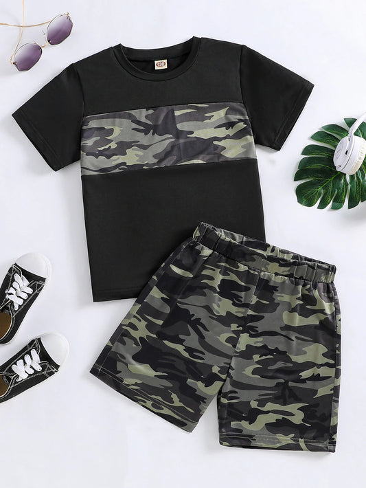 Cool camo kids summer set crafted with lightweight breathable fabric