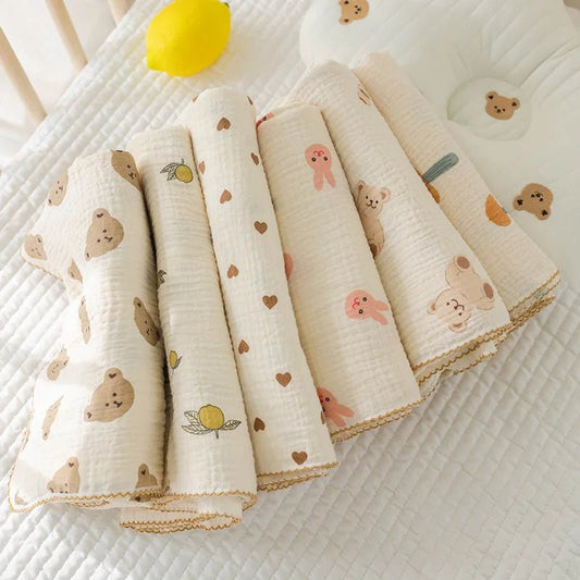 Cotton Baby Swaddle Blanket – Soft, Breathable Comfort for Infants - Amiba