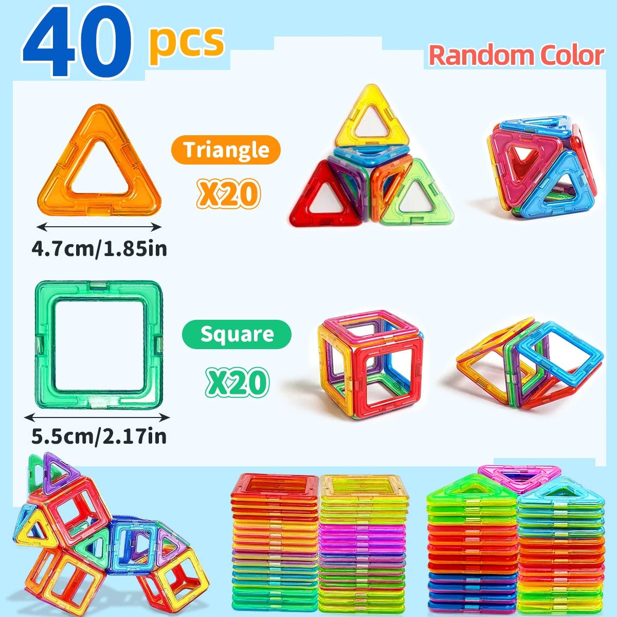 Creative Magnetic Blocks Kit – Educational Building Toy for Kids - Amiba