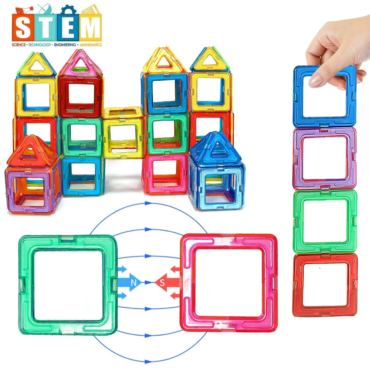 Creative Magnetic Blocks Kit – Educational Building Toy for Kids - Amiba