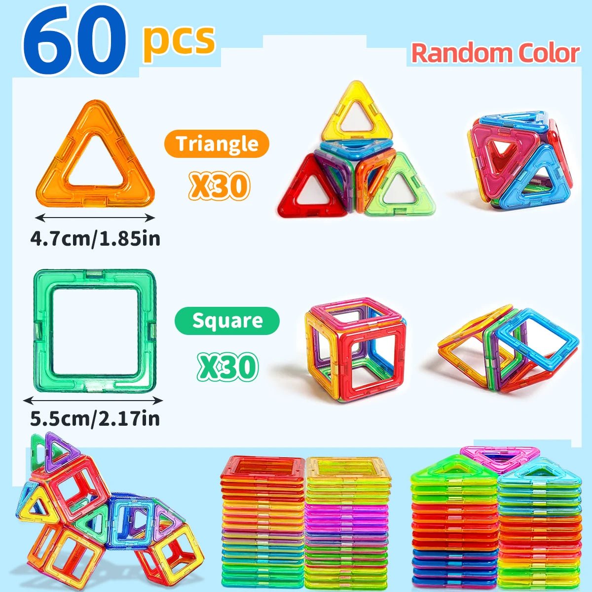 Creative Magnetic Blocks Kit – Educational Building Toy for Kids - Amiba