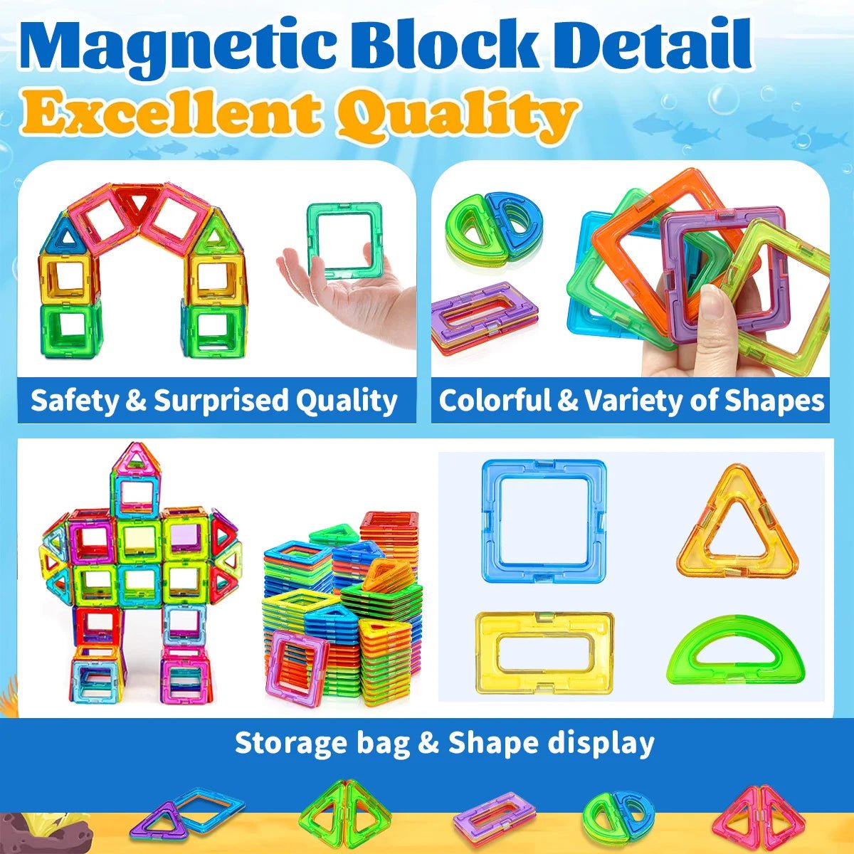 Creative Magnetic Blocks Kit – Educational Building Toy for Kids - Amiba