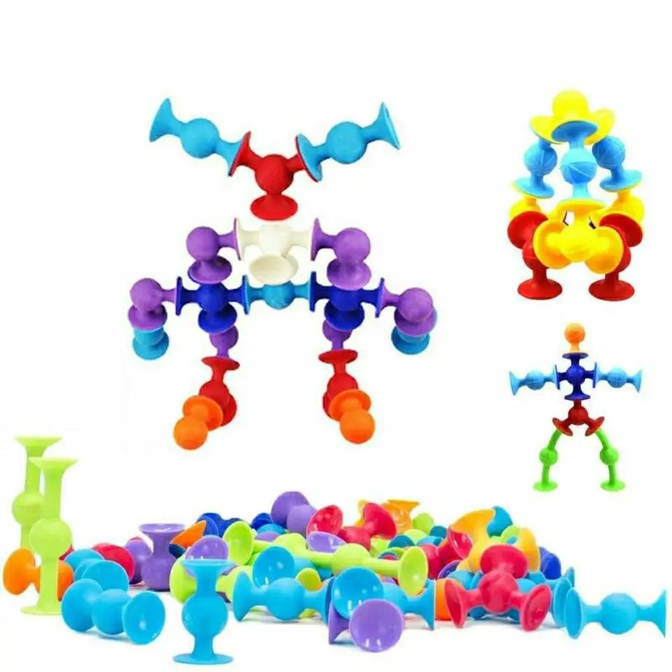 Educational toy with suction cup blocks for imaginative kids’ play