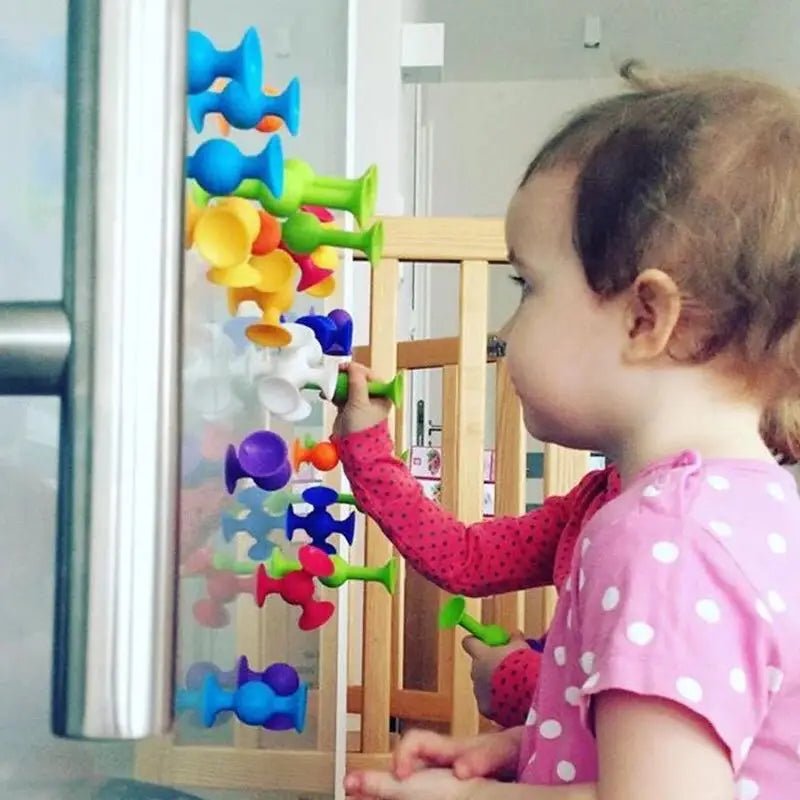 Creative suction cup blocks crafted as vibrant silicone toy for kids