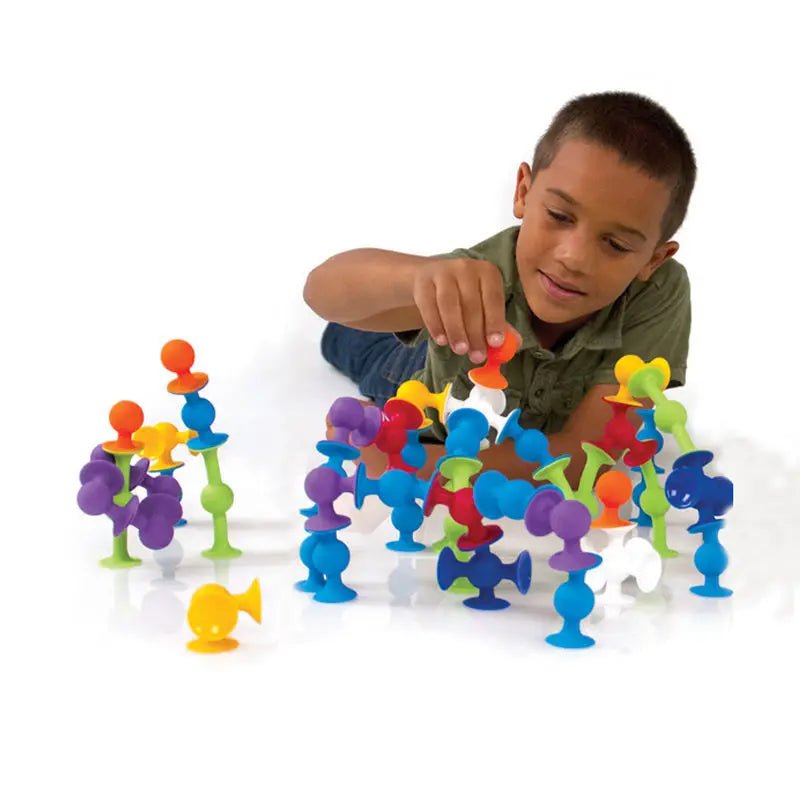 Kids suction cup block set designed for playful construction