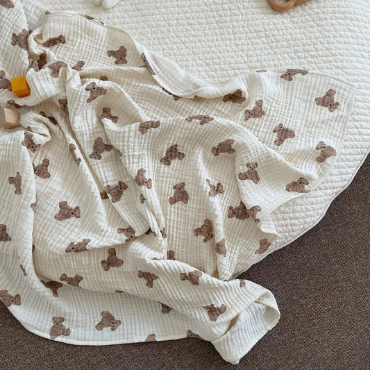 Cuddly bear baby blanket crafted soft and breathable for newborns