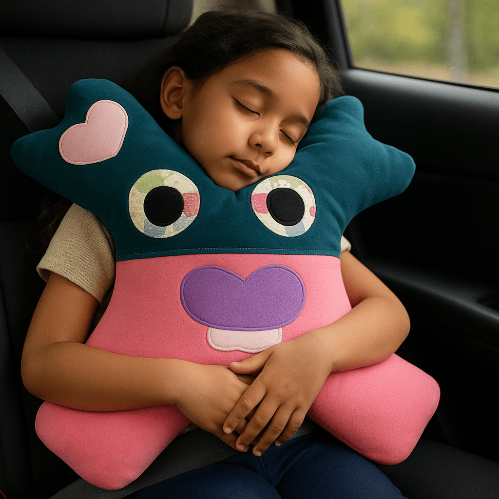 Kids Travel Headrest Body Pillow encouraging healthier posture habits even during short naps