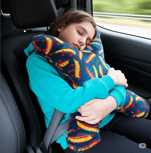 Amiba handmade child pillow crafted for cozy road journeys