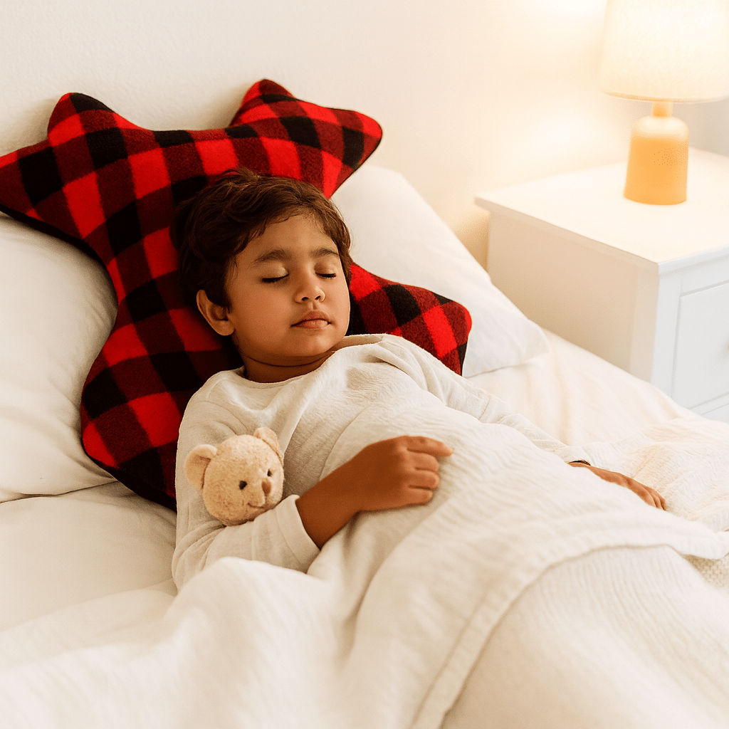 Amiba Monsters Kids Travel Headrest Body Pillow makes car journeys cozy safe and slump free for kids