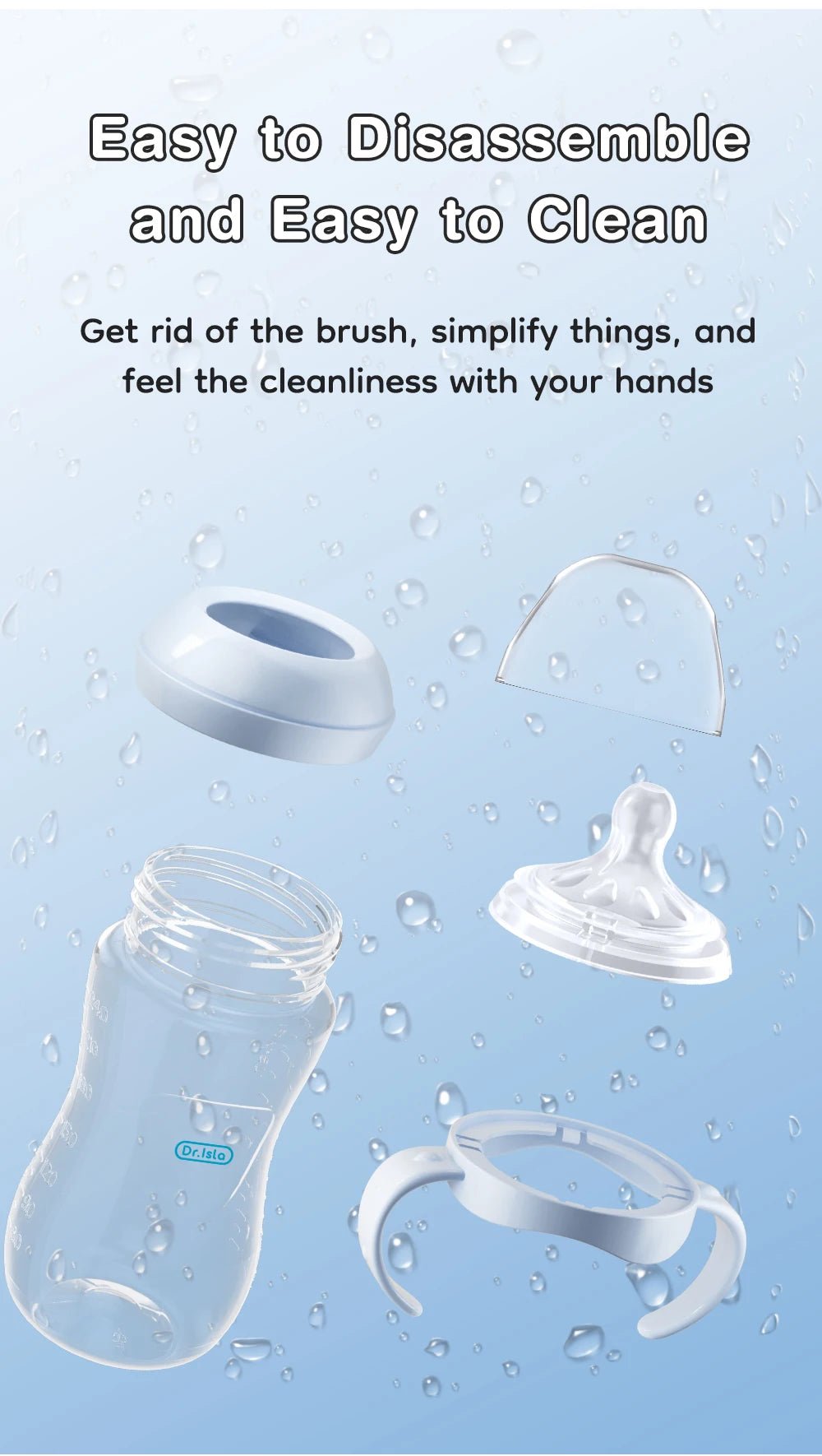 Baby bottle crafted Easy Sip for safe and cozy infant use
