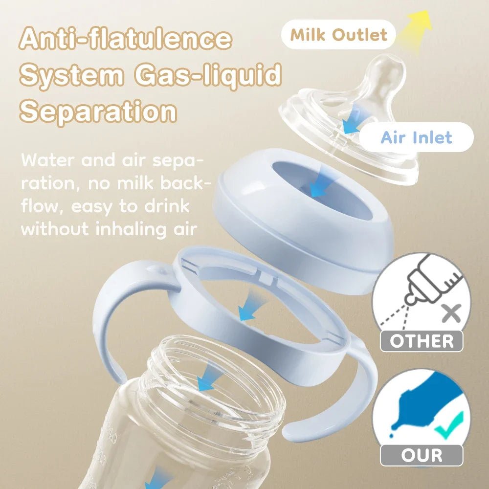 Baby feeding bottle made Easy Sip with spill proof secure design