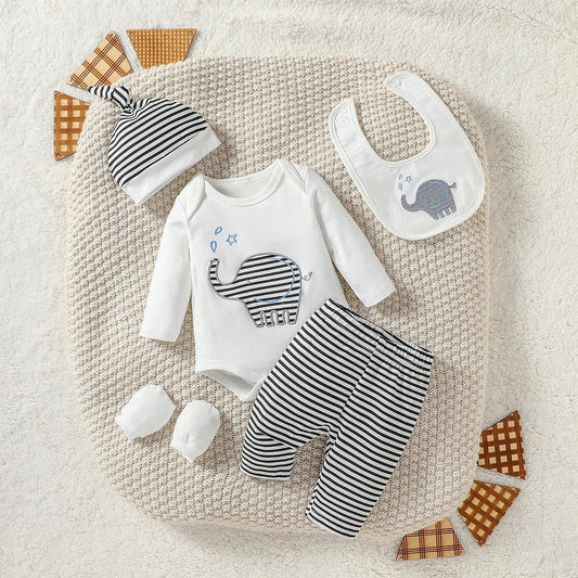 Elephant Style Baby Outfit Soft Cotton Clothing for All Seasons - Amiba