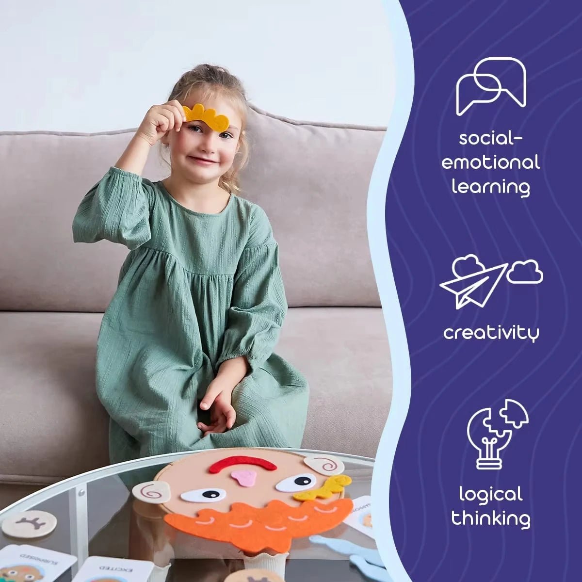 Fun learning game for children focused on emotions and expressions