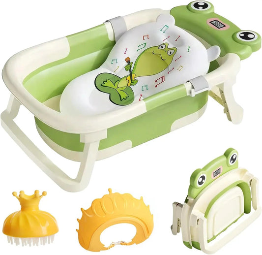 Foldable Baby Bath Tub Set with Temperature Sensor - Amiba