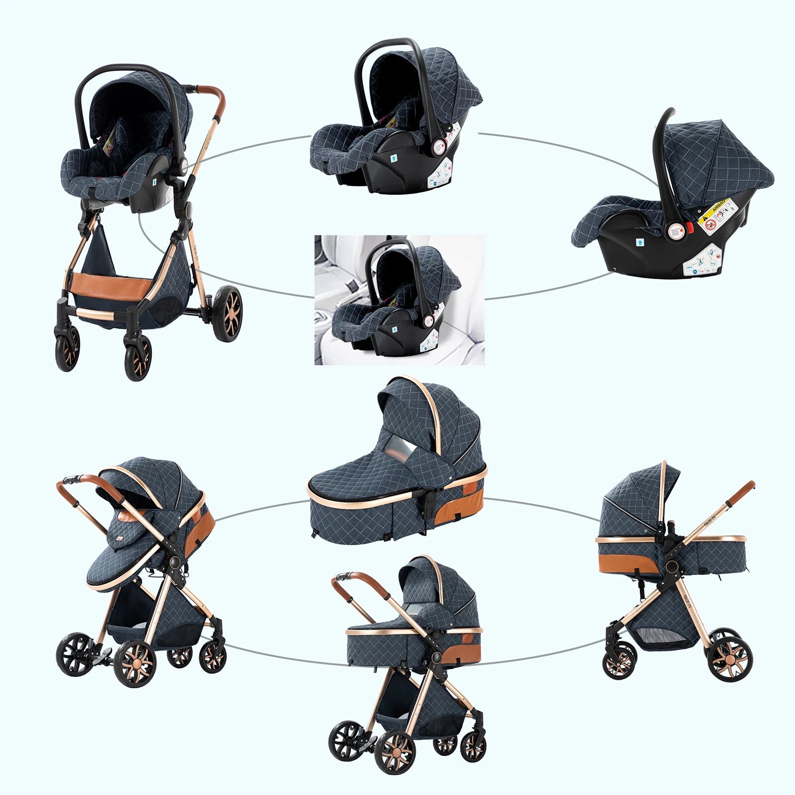 Lightweight foldable stroller crafted for parents’ daily convenience