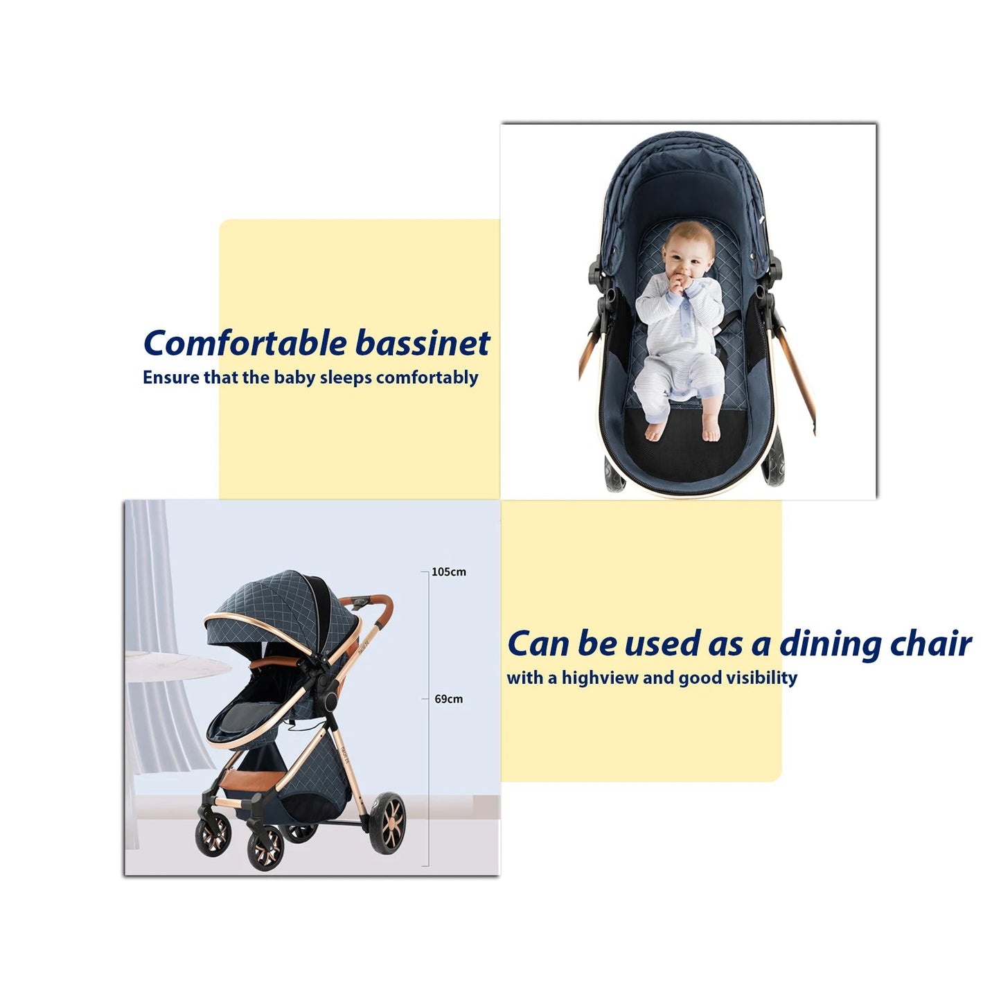 Lightweight stroller foldable design offering travel ease for babies