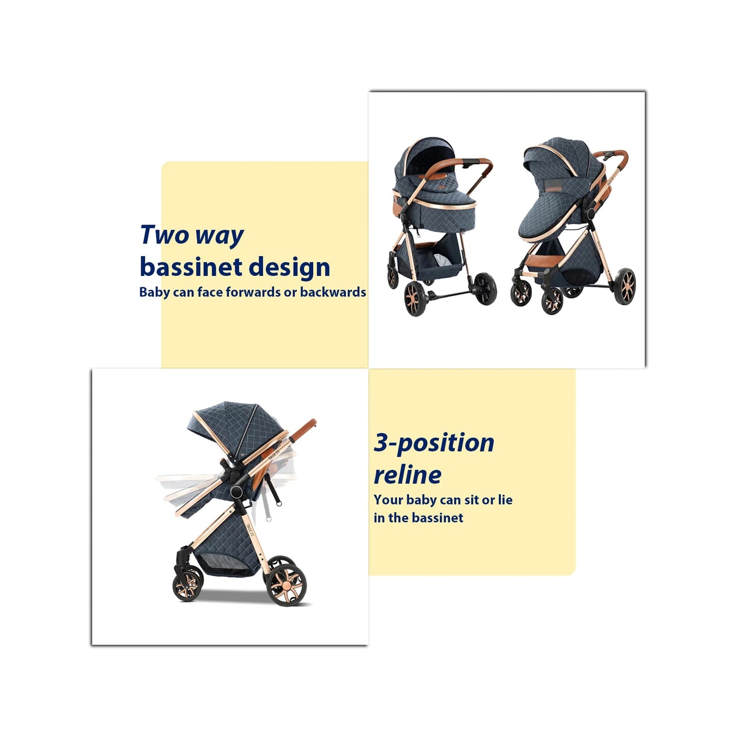 Baby stroller designed foldable lightweight for smooth safe trips