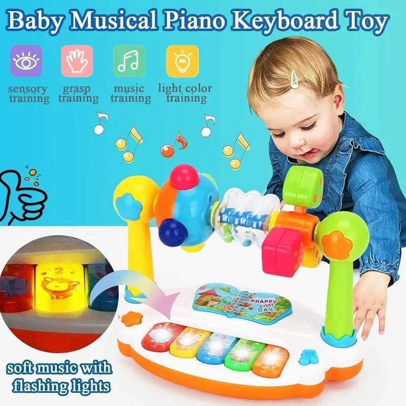 Fun Rotating Music Keyboard – Interactive Lights and Learning Toy - Amiba