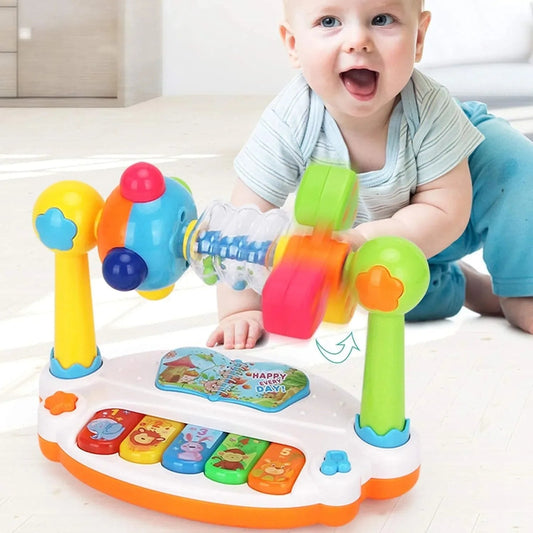 Fun Rotating Music Keyboard – Interactive Lights and Learning Toy - Amiba