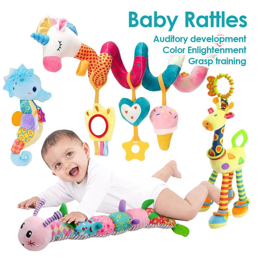 Giraffe Soft Rattle Toy for Baby Sensory and Early Development - Amiba