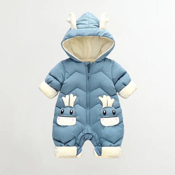 Baby Winter Snowsuit Warm Plush Velvet Lined Outfit