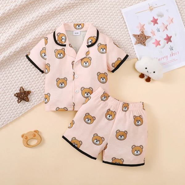 Cartoon Pajama Set Soft Breathable Sleepwear for Kids