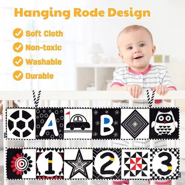 Newborn High Contrast Cloth Book for Early Visual Development