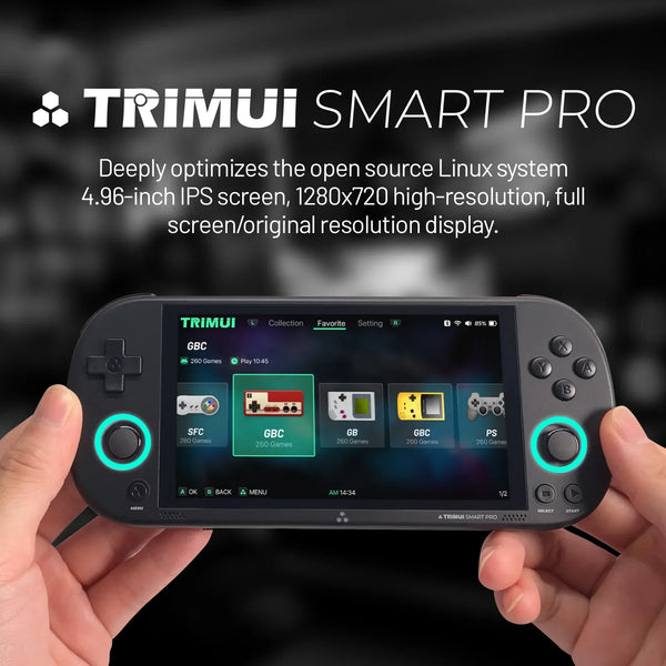 SmartPro Retro Game Console with Wireless Controllers and Classic Games