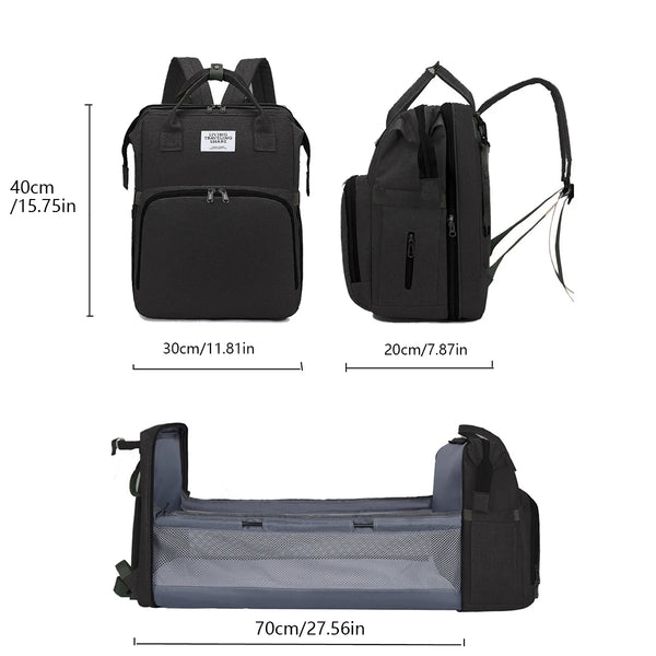 All in One Diaper Backpack with Changing Station and Insulated Bottle Pocket