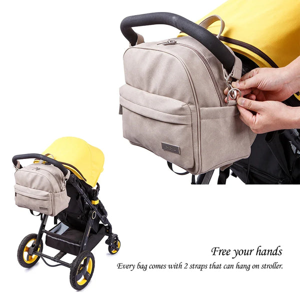 Stylish Waterproof Mom Backpack with Large Capacity and Insulated Pockets