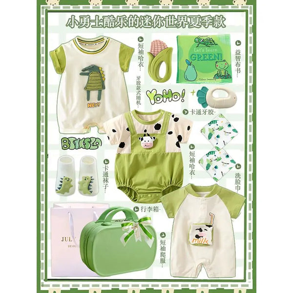 Adorable Baby Gift Set with Breathable Cotton Outfits for Stylish Summer Comfort