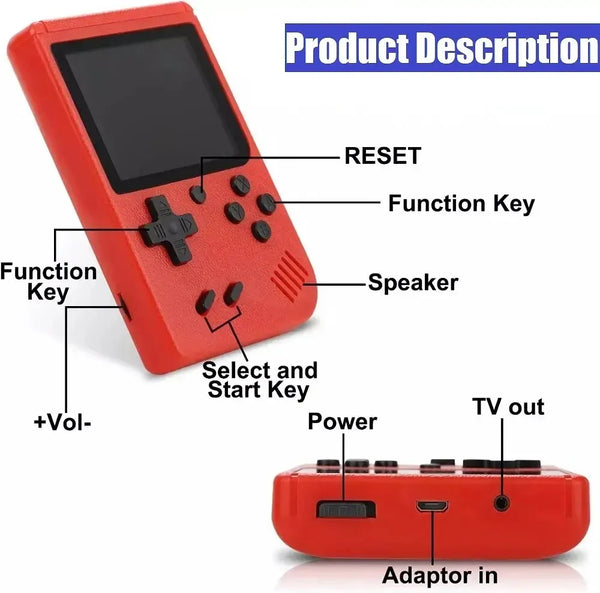 Retro Fun Portable Game Console with Classic Games for Nostalgic Play Anywhere