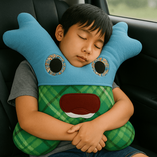 Handmade Kids Travel Headrest Pillow – Cozy Comfort for Car Rides