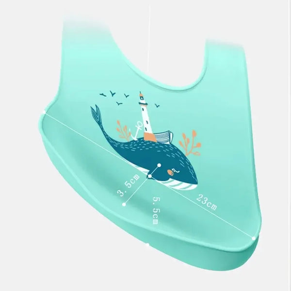 Soft Silicone Baby Bibs Adjustable Waterproof Infant Feeding Bibs for Easy Mess Free Meals
