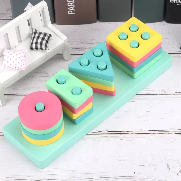 Montessori Macaron Color Blocks – Creative Wooden Learning Toy