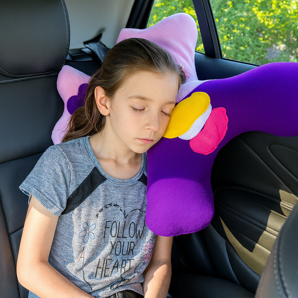 Cuddle Monster Travel Pillow for Kids Neck Support and Comfortable Journeys