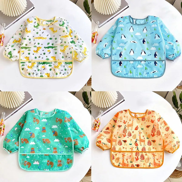 Colorful Waterproof Baby Bib Apron Infant Feeding and Playtime Bib for Clean Dry Comfort