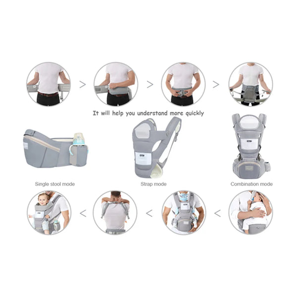 Baby Carrier for Mom Dad Grandparents Hands Free Ergonomic Support