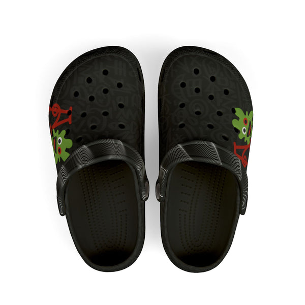 Black Amiba Monster Blob Logo Kid’s Clogs – Fun, Light & Playful