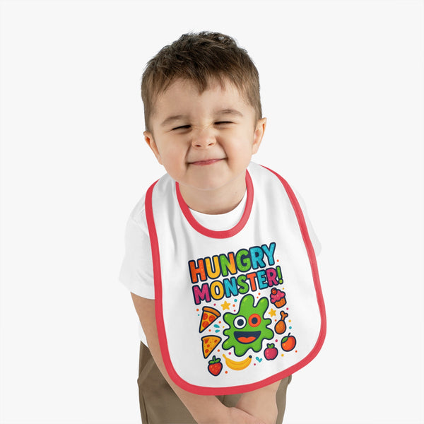 Hungry Monster Baby Bib – Soft Cotton with Velcro Closure