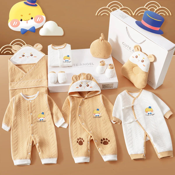 Newborn Cotton Gift Set with Soft Breathable Essentials for All Seasons