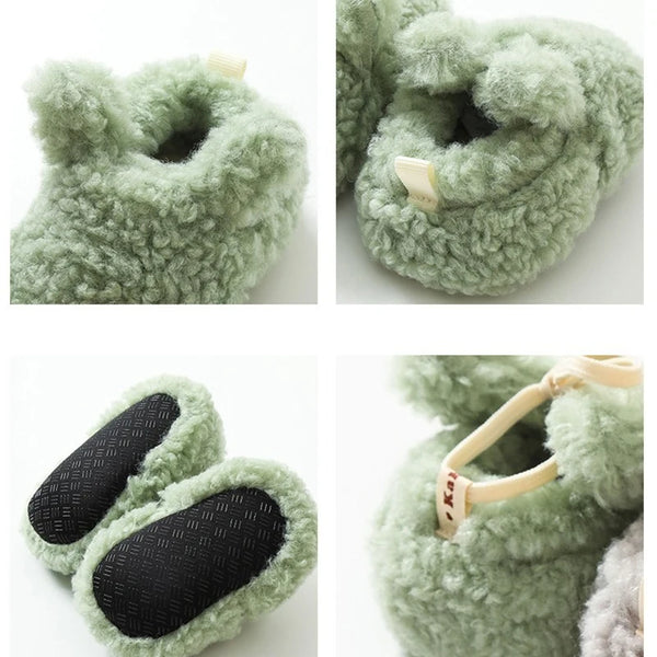 Lamb Cashmere Baby Booties Warm Anti Slip Shoes for Safe and Comfy Winter Steps