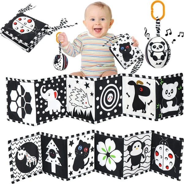 Newborn High Contrast Cloth Book for Early Visual Development