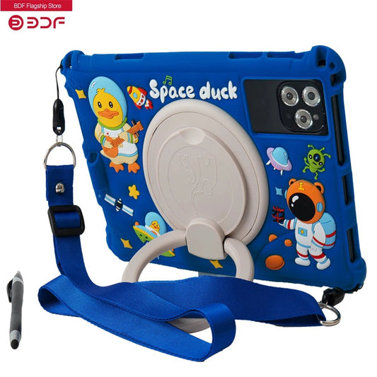 Kids fun tablet crafted with dual cameras, educational apps, games, and safe design