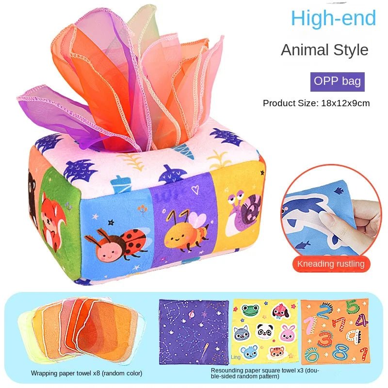 Magic Learning Tissue Box – Sensory Development Toy for Babies - Amiba