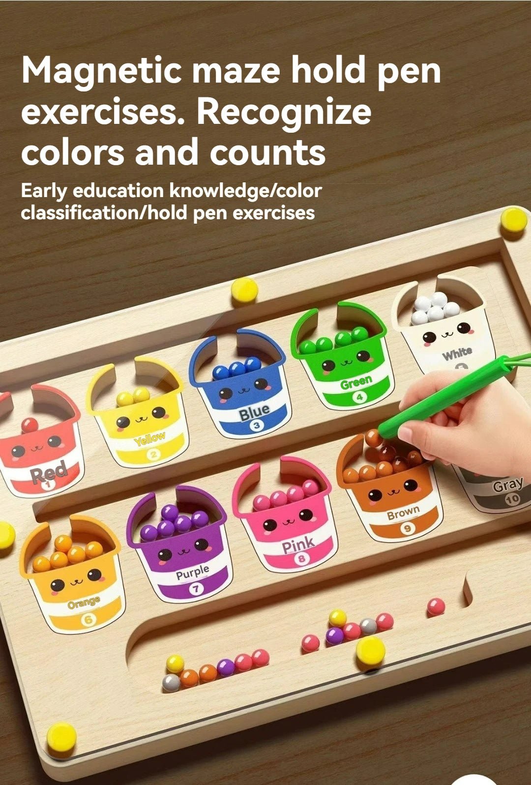 Educational magnetic maze puzzle for kids 3 and up promotes logic concentration and problem solving in a safe playful format.