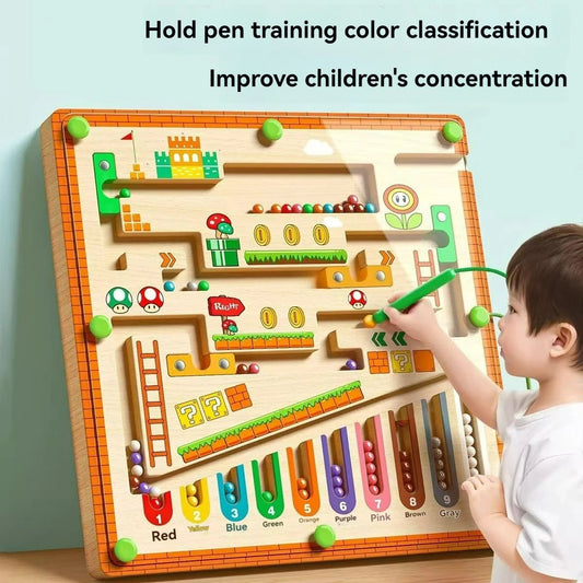 Magnetic maze puzzle toy for kids ages 3 and up builds focus concentration and problem solving skills through fun interactive play.