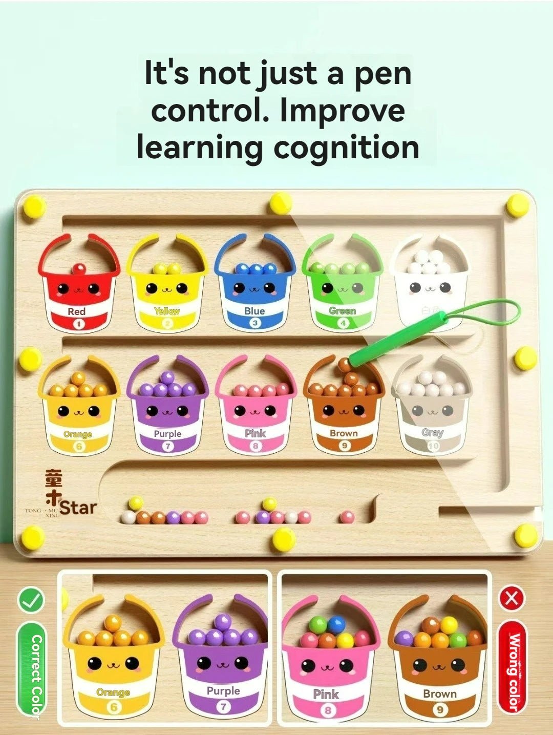 Engaging magnetic maze puzzle for children 3 years and older builds problem solving concentration and logical thinking skills.