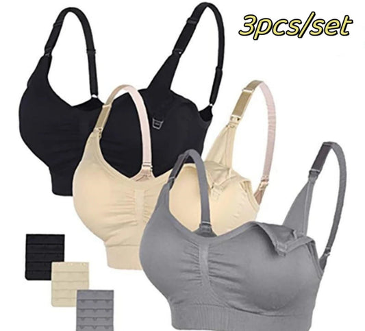 Maternity nursing bra with seamless support ensures comfort and easy nursing access for moms.