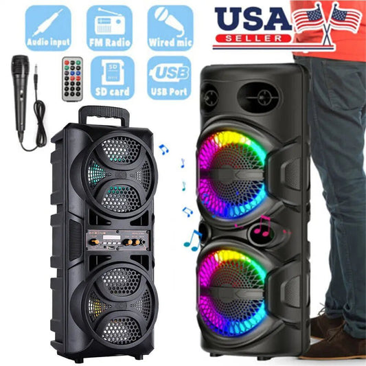 Mega Bass Party Speaker delivers powerful sound with vibrant lights and extended playtime for nonstop music fun at any event or party.